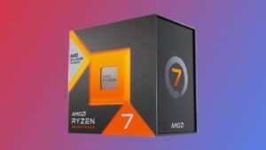 AMD Ryzen 7 7800X3D box with gradient background